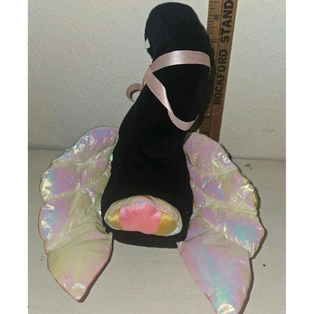 Vintage My Beautiful Swan Black Plush w/ Satin By Commonwealth 1985 - Picture 3 of 6